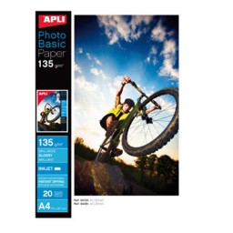 Papel glossy HIGH BRIGHT 135 g/m² 20HJ Din A-4 Apli 04451