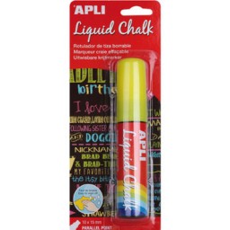 Rotulador tiza biselado amarillo Apli 13962