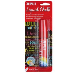 Rotulador tiza biselado rojo Apli 13963