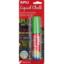 Rotulador tiza biselado verde Apli 13964