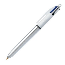 Bolígrafo metalizado dorado/blanco 4 colores Bic 964774