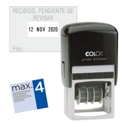 Printer 53 4 líneas personalizables + fecha 45x30 mm. Colop PR.53.D