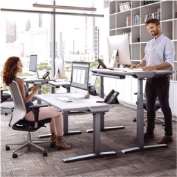 Mesa elevable 160 cm. gris Fellowes
