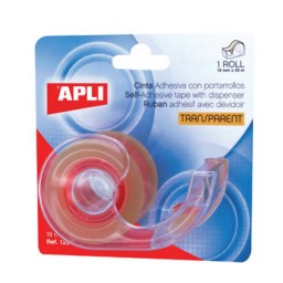 Cinta adhesiva transparente 19 mm. x 33 m. con dispensador Apli 12094