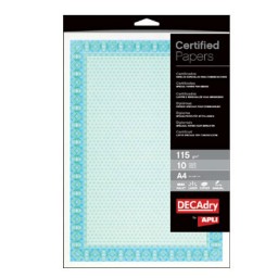 Papel diploma azul 10HJ Din A-4 115 g/m² Apli 11970