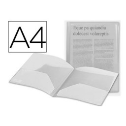 Dossier doble bolsa Din A-4 transparente Liderpapel 23003